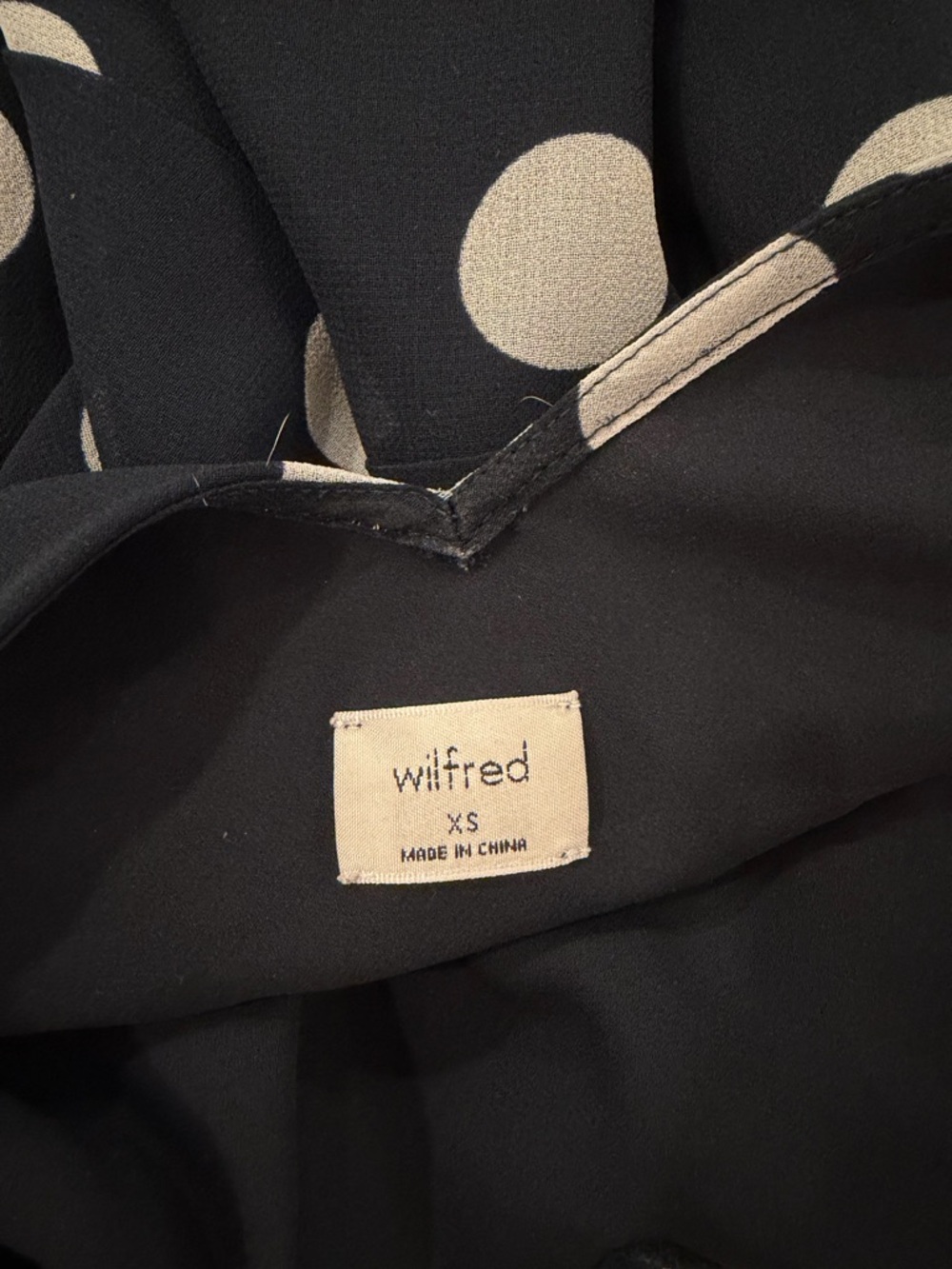 Aritzia Black Slip Mini Dress with White Polka Dots - Picture 6 of 6